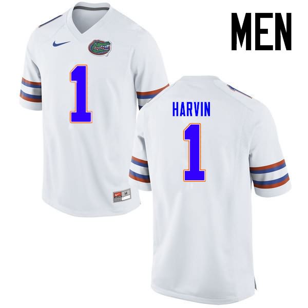 Men's NCAA Florida Gators Percy Harvin #1 Stitched Authentic Nike White College Football Jersey RRG4465GZ